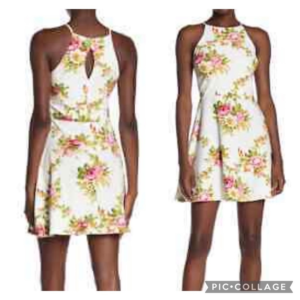 Love...Ady Floral skater halter dress